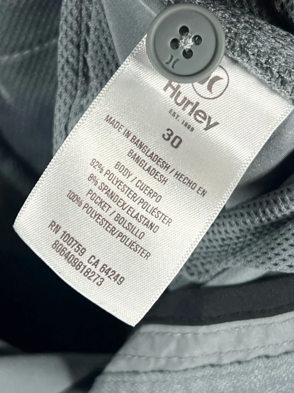Hurley Shorts Mens 30 Chinos Stretch Hybrid Casual Performance Active Outdoor